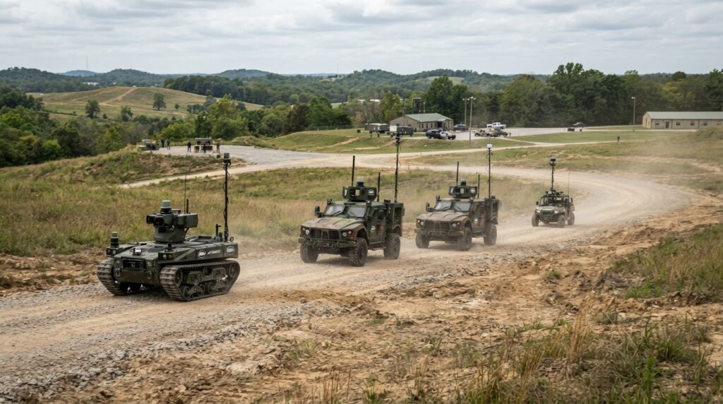DARPA Tests Four Coordinated Autonomous Ground Vehicles at Fort Knox