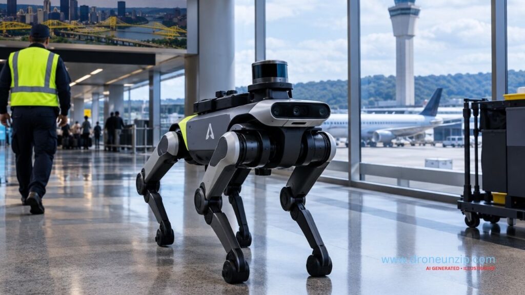 Home Pittsburgh Airport Plans Skild AI Quadruped Robot Pilot for Terminal Operations