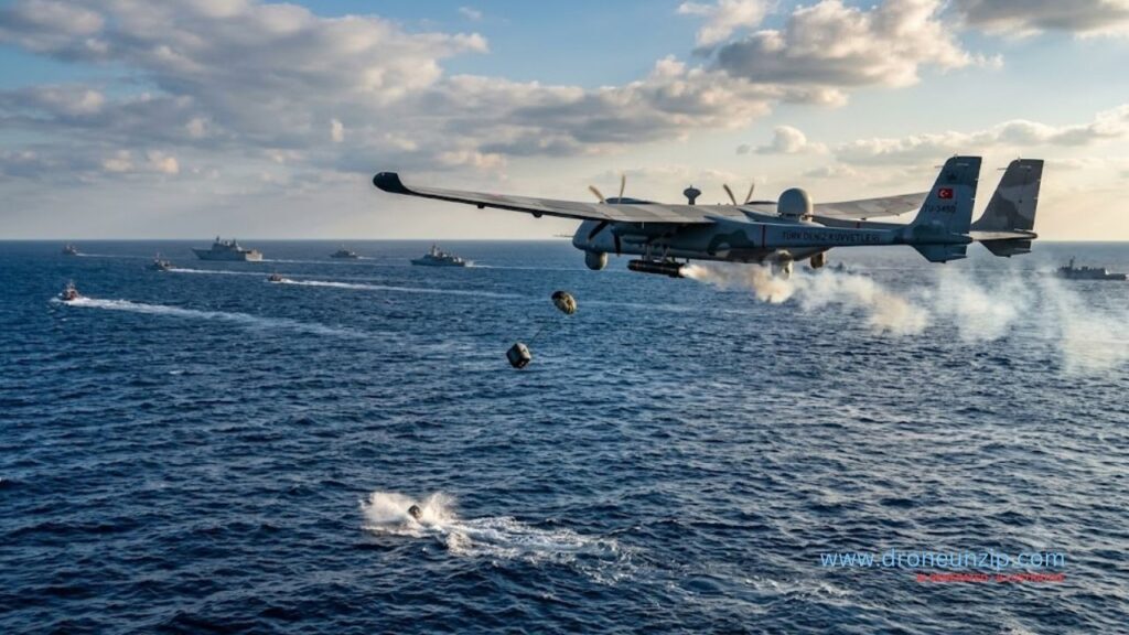 Home Turkish Aksungur Drone Deploys Sonobuoys in TURNAs-26 Unmanned Naval Exercise